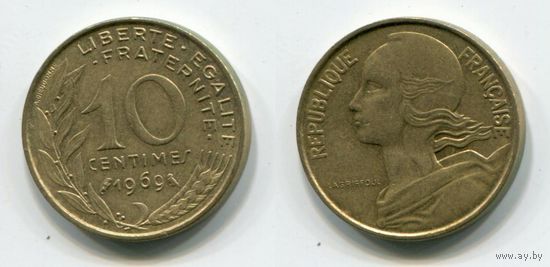 Франция. 10 сантимов (1969)