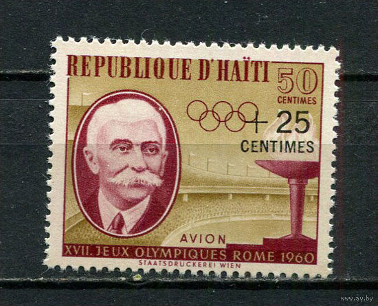 Гаити - 1960 - Олимпийские игры надпечатка +25C на 50C - [Mi.638] - 1 марка. MNH.  (Лот 16CW)