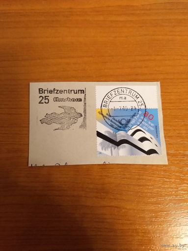 2015 Германия марка на вырезке с памятным штемпелем 50 лет дипломатических отношений с Израилем иудика (1-4)