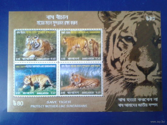 Бангладеш 2013 Тигры блок