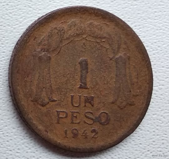 Чили 1 песо, 1942 6-1-28