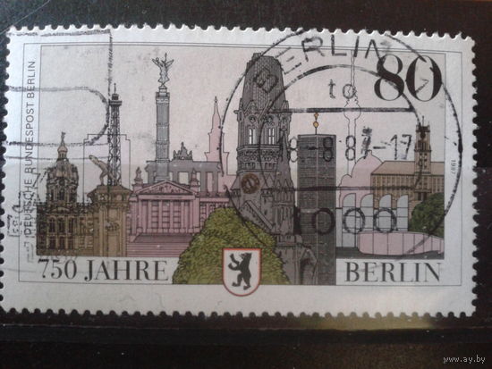 Берлин 1987 750 лет Берлину, герб Михель-2,0 евро гаш.