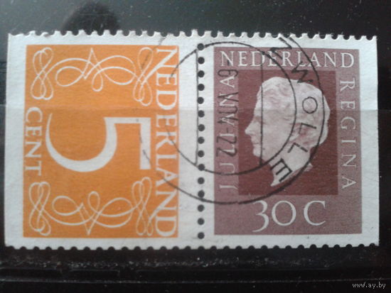 Нидерланды 1972 Королева Юлиана, сцепка из буклета