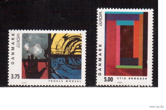 Дания-1993,(Мих. 1052-1053) ** ,  Искусство, Живопись(полная серия)