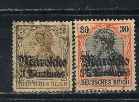 Германия Почта за рубежом Марокко 1911 Надп #46,51