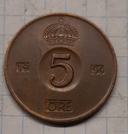 Швеция 5 эре 1956г. km822