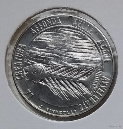 Сан-Марино 100 лир 1977 г. Экология. Рыба. В холдере