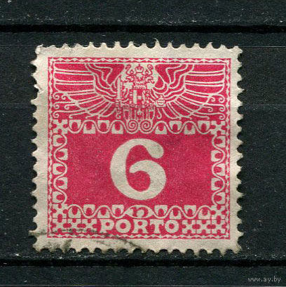 Австро-Венгрия - 1908/1913 - Цифры 6H. Portomarken - [Mi.37p] - 1 марка. Гашеная.  (Лот 35CA)