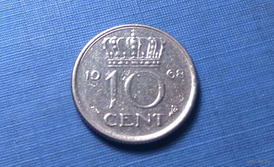 10 центов 1968. Нидерланды.