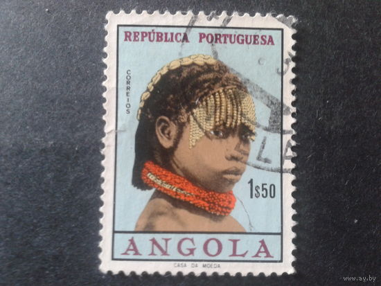 Ангола 1961 колония Португалии женская прическа