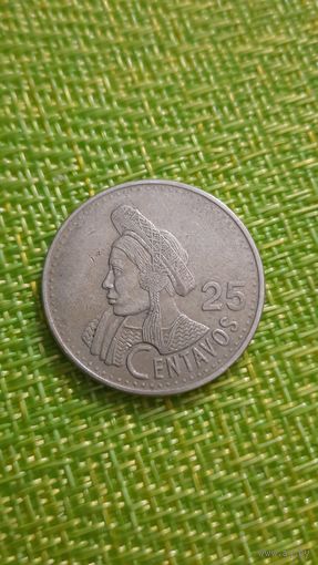 Гватемала 25 сентавос 1998 г ( индейка с токоялем )