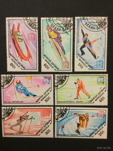 Победители зимней олимпиады в Сараево. Монголия,1984, серия 7 марок