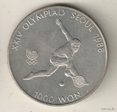 Южная Корея 1000 вон 1987 XXIV летние Олимпийские Игры, Сеул 1988 - Теннис