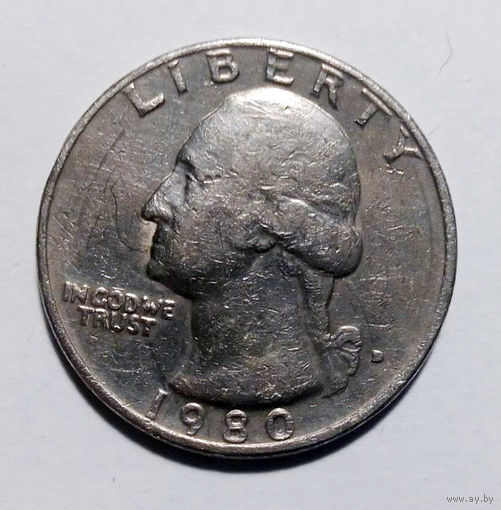 25 центов США 1980 D
