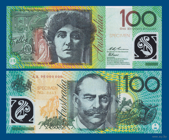 [КОПИЯ] Австралия 100 долларов 1996г. (Образец)