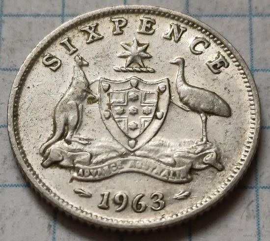 Австралия 6 пенсов, 1963     ( 2-5-1 )