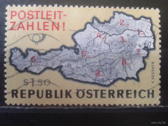 Австрия 1966 Карта Австрии