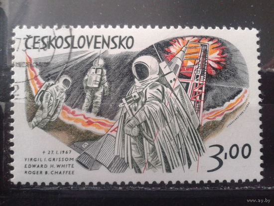 Чехословакия 1973 Памяти погибшего американского астронавта Гриссома Михель-1,0 евро гаш