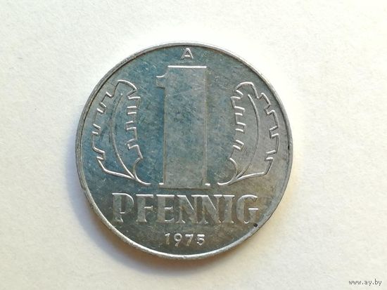 1 пфенниг 1975 года. Монета А3-3-7