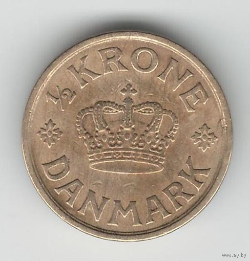 Дания 1/2 кроны 1924 года. Редкая!