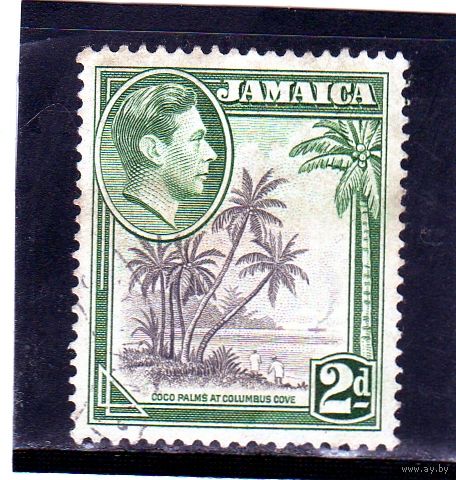 Ямайка.Ми-123.Кокосовая пальма в Бухте Коламбус.Серия: Король Георг VI и сцены Ямайки.1938.