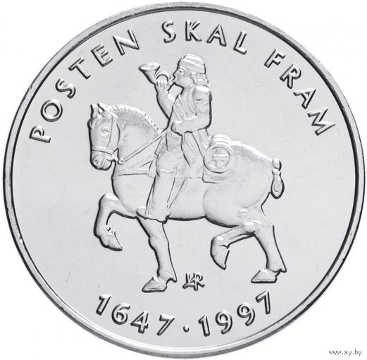 Норвегия 5 крон 1997 KM# 461 350 лет Норвежской почтовой службе