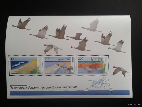 Германия 1996 Национальный парк, птицы** Блок Михель-8,0 евро