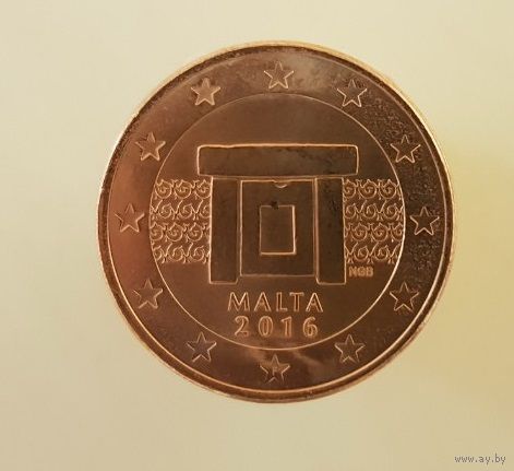 Мальта 5 евроцентов 2016 UNC из ролла