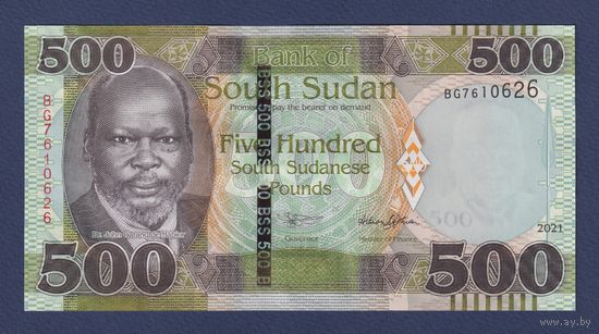 Южный Судан, 500 фунтов 2021 г., P-16c, UNC
