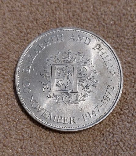 Великобритания 25 пенсов, 1972 Королевская серебряная свадьба