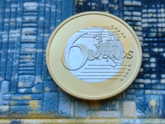 Монетовидный жетон 6 (Sex) Euros (евро). #25