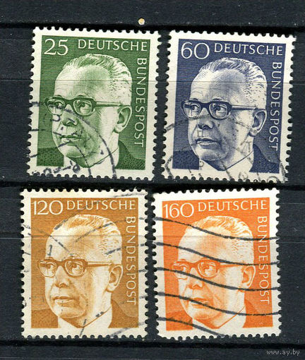 ФРГ - 1971 - Густав Хайнеман - федеральный президент - [Mi. 689-692] - полная серия - 4 марки. Гашеные.  (Лот 35V)