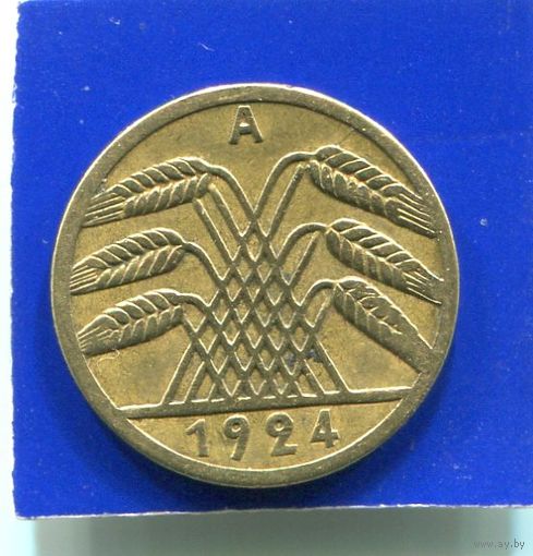 Германия 5 пфеннигов , рентенпфеннигов 1924 А