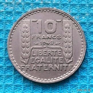Франция 10 франков 1948 года. UNC. Новогодняя ликвидация!