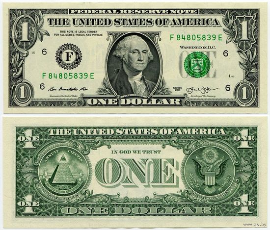 США. 1 доллар (образца 2013 года, F, Джорджия, P537, UNC)