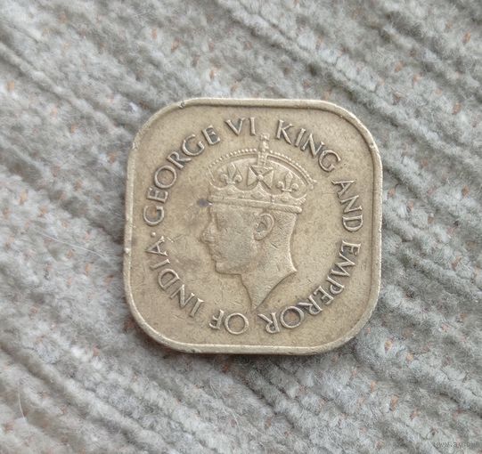 Werty71 Цейлон 5 центов 1945 Шри-Ланка Георг 6