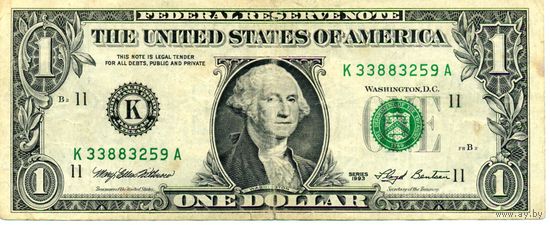 1 доллар 1993 K Цена за шт.