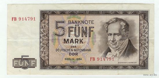 Германия 5 марок 1964 год