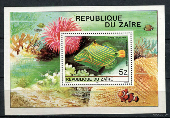 Конго (Заир) - 1980 - Рыбки - [Mi. bl. 38] - 1 блок. MNH.