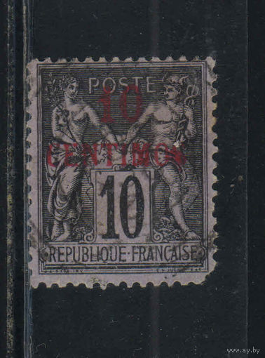 Франция Почта за рубежом Марокко 1891 Вып Мир и Торговля Надп Стандарт #2II