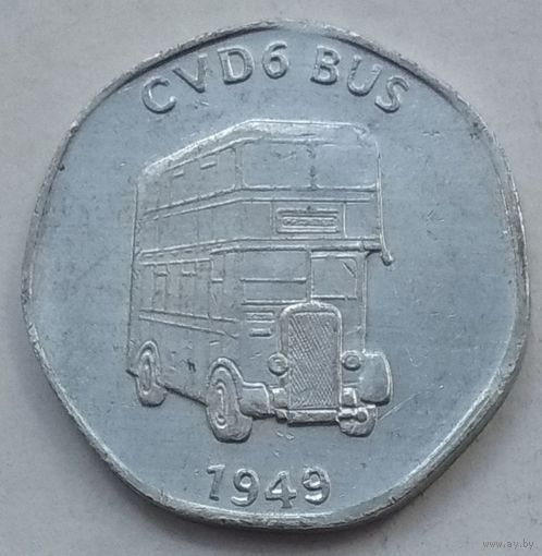 Жетон транспортный Великобритания 20 пенсов. Автобус GVD6 BUS 1949