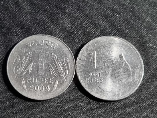 Индия 1 рупия 2004,2010 лот 2 шт