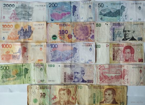 Банкноты песо Аргентина