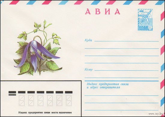 Художественный маркированный конверт СССР N 15407 (12.01.1982) АВИА  [Княжик альпийский]