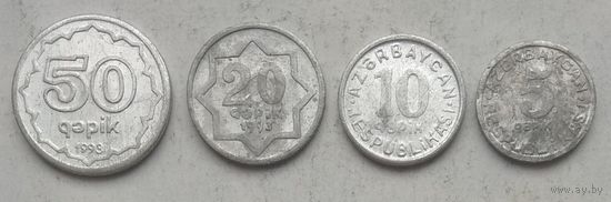Азербайджан 5, 10, 20, 50 гяпиков 1992-1993 гг. Комплект