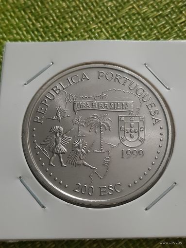 Португалия 200 Эскудо 1999 г ( Бразилия Парусник Корабль  )