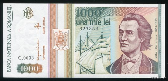 Румыния. 1000 Лей 1993 года. P102. UNC