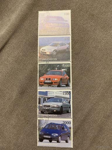 Туркменистан 1998. Автомобили. Сцепка. Полная серия