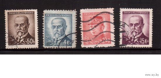 Чехословакия-1945,(Мих.461-) ,гаш. ,Стандарт , Личности, 4 марки