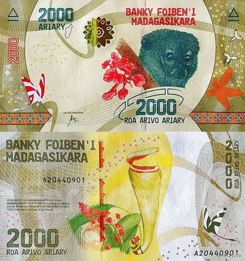 Мадагаскар 2000 ариари 2017 год  UNC